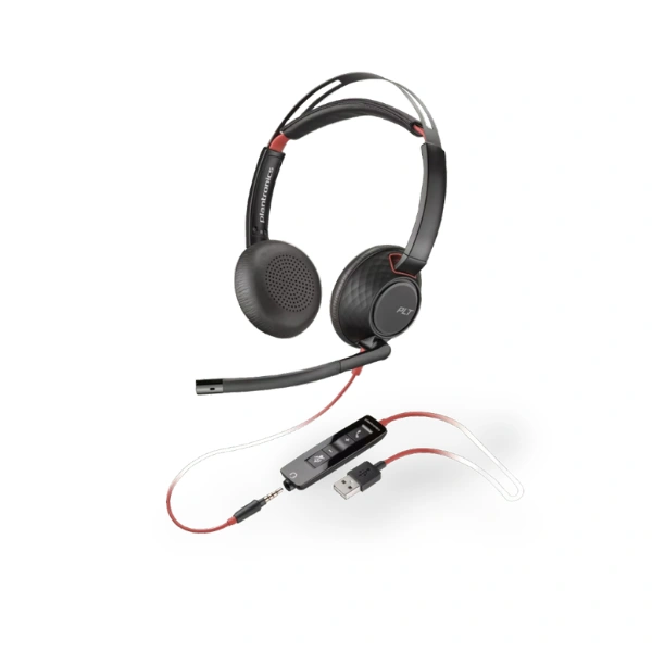 Poly Blackwire 3325 USB-A Wired Headset Stereo Noise Cancelling Mic