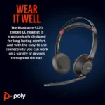 Poly Blackwire 3325 USB-A Wired Headset Stereo NC Mic, USB-A, Stereo, NC Mic, Contact Center - Image 2