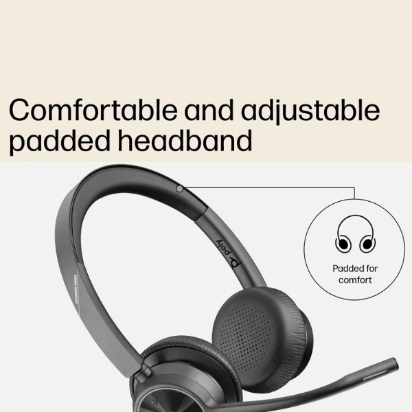 Poly Voyager 4320 Wireless Headset Bluetooth USB-A Dual Ear - Image 2