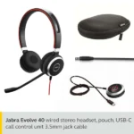 Jabra Evolve 40 MS Stereo Wired Headset USB-A NC Microphone, USB-A, MS Stereo, NC Mic, Business Calls - Image 5