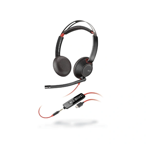 Poly Blackwire 5220 USB-A Wired Headset Stereo 3.5mm Jack, USB-A, 3.5mm, Stereo, Contact Center